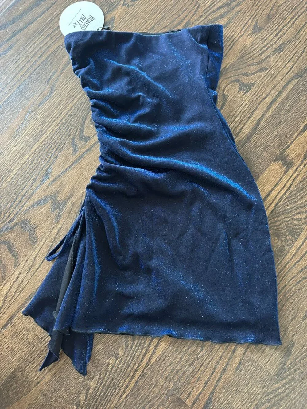Princess Polly Donelli Mini Dress NWT Navy strapless Ruched US 0 XXS